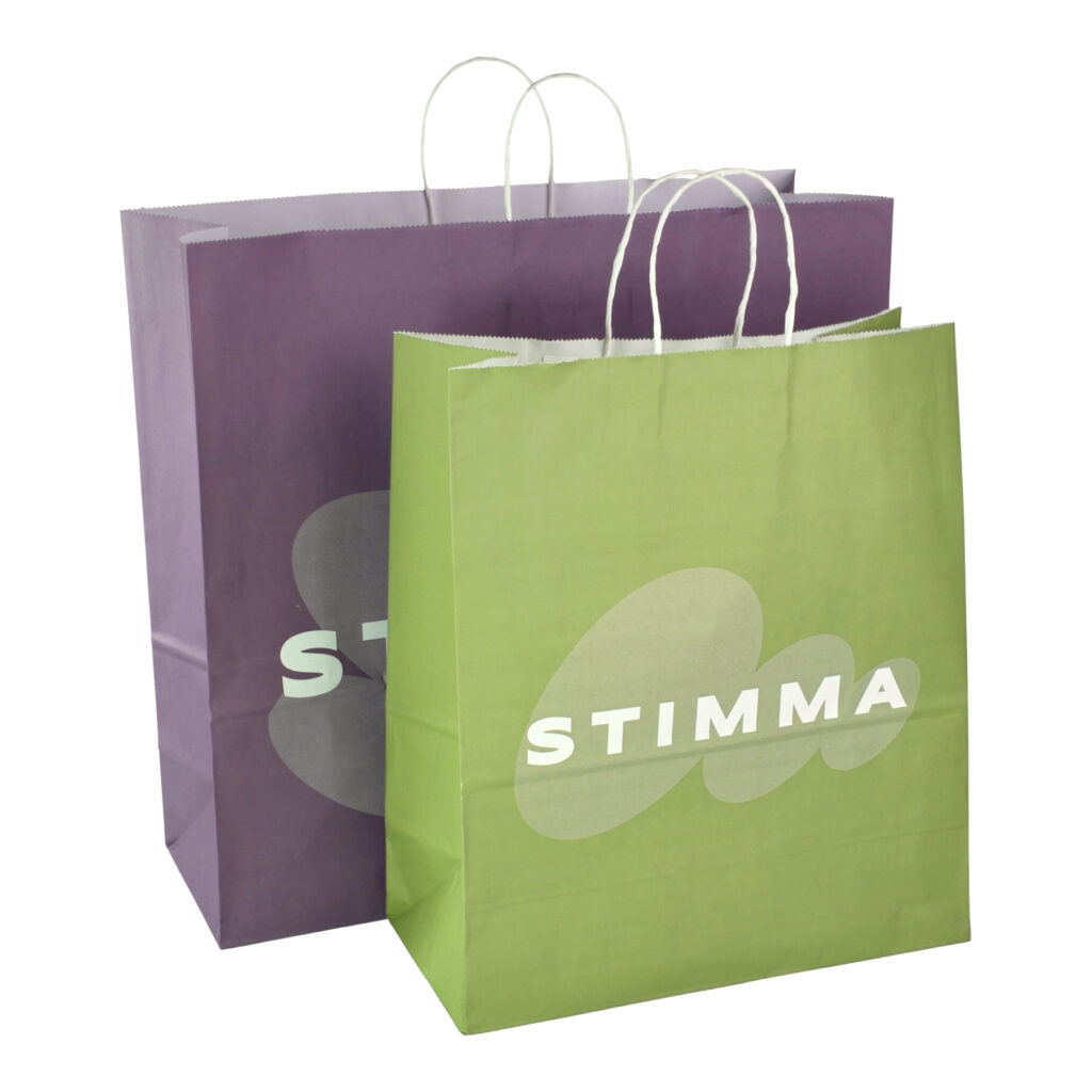Крафт-пакети двох кольорів і розмірів для бренду одягу Stimma